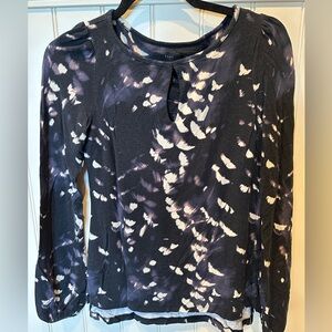 TART Ladies Women’s Size Extra Small Black White & Purple Long Sleeve Top